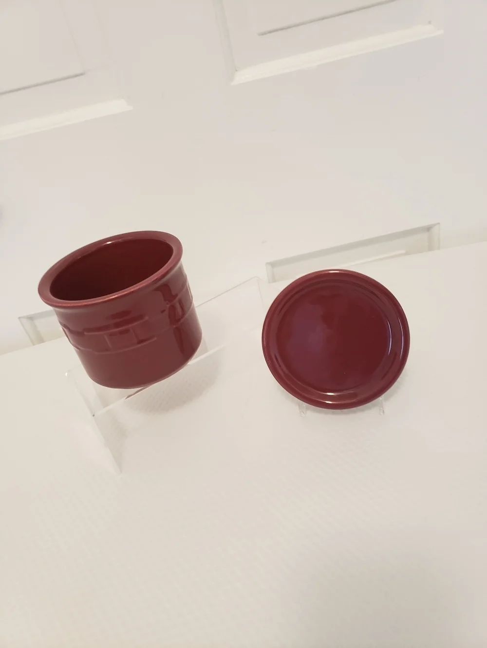 Longaberger Woven Traditions Paprika in Color 1 Pint Crock/candle holder, USA